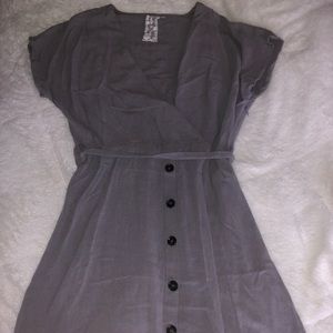 Purple/grey altar’d state button and tie dress